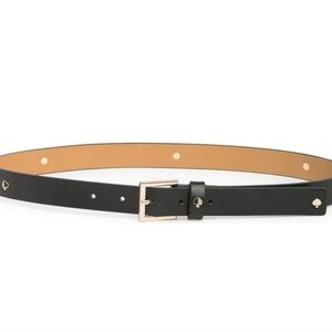 Kate Spade Black Leather Stud Detail Belt Size XL
